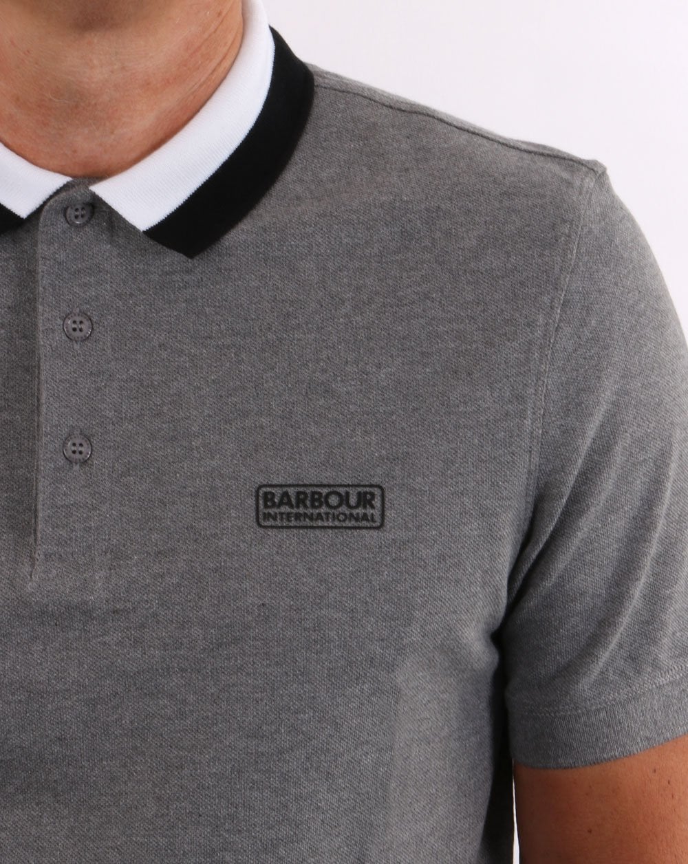 Barbour International Ampere Polo Grey Marl