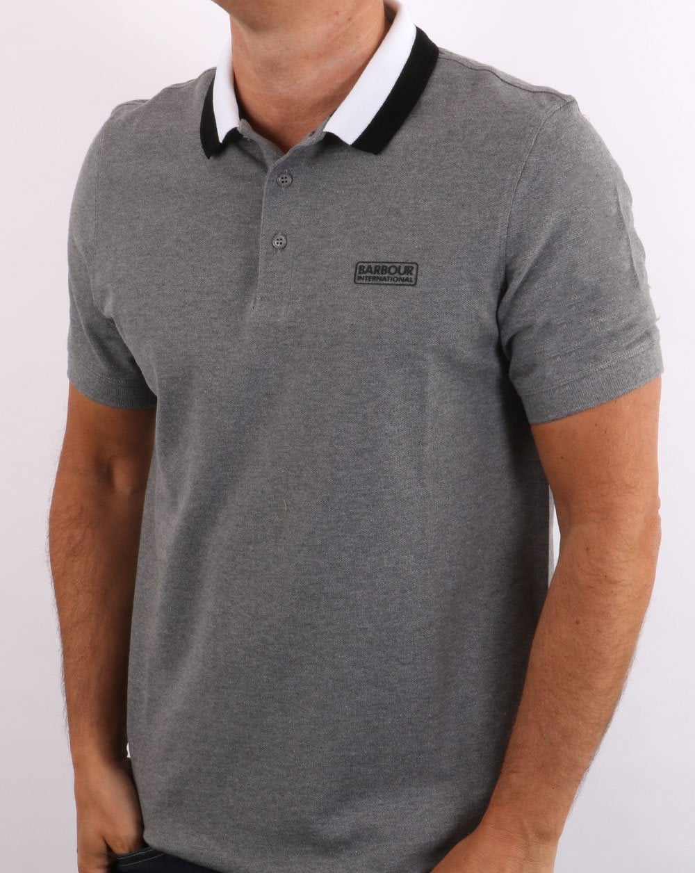 Barbour International Ampere Polo Grey Marl