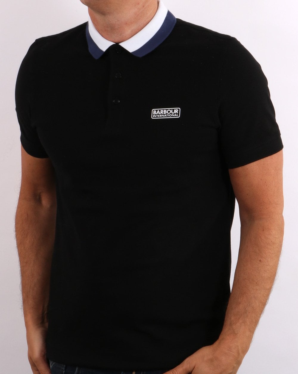 Barbour International Ampere Polo Black/Blue