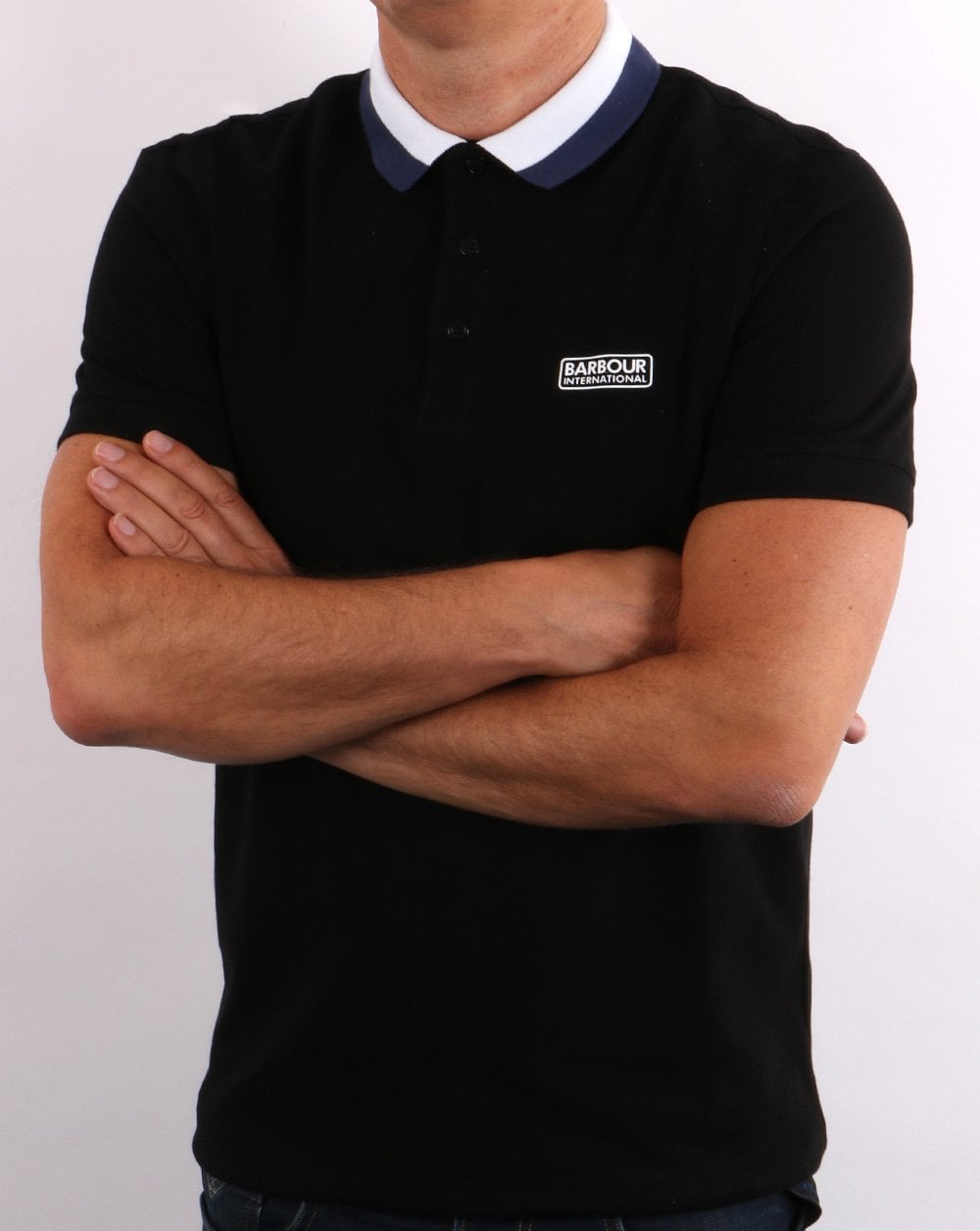 Barbour International Ampere Polo Black/Blue