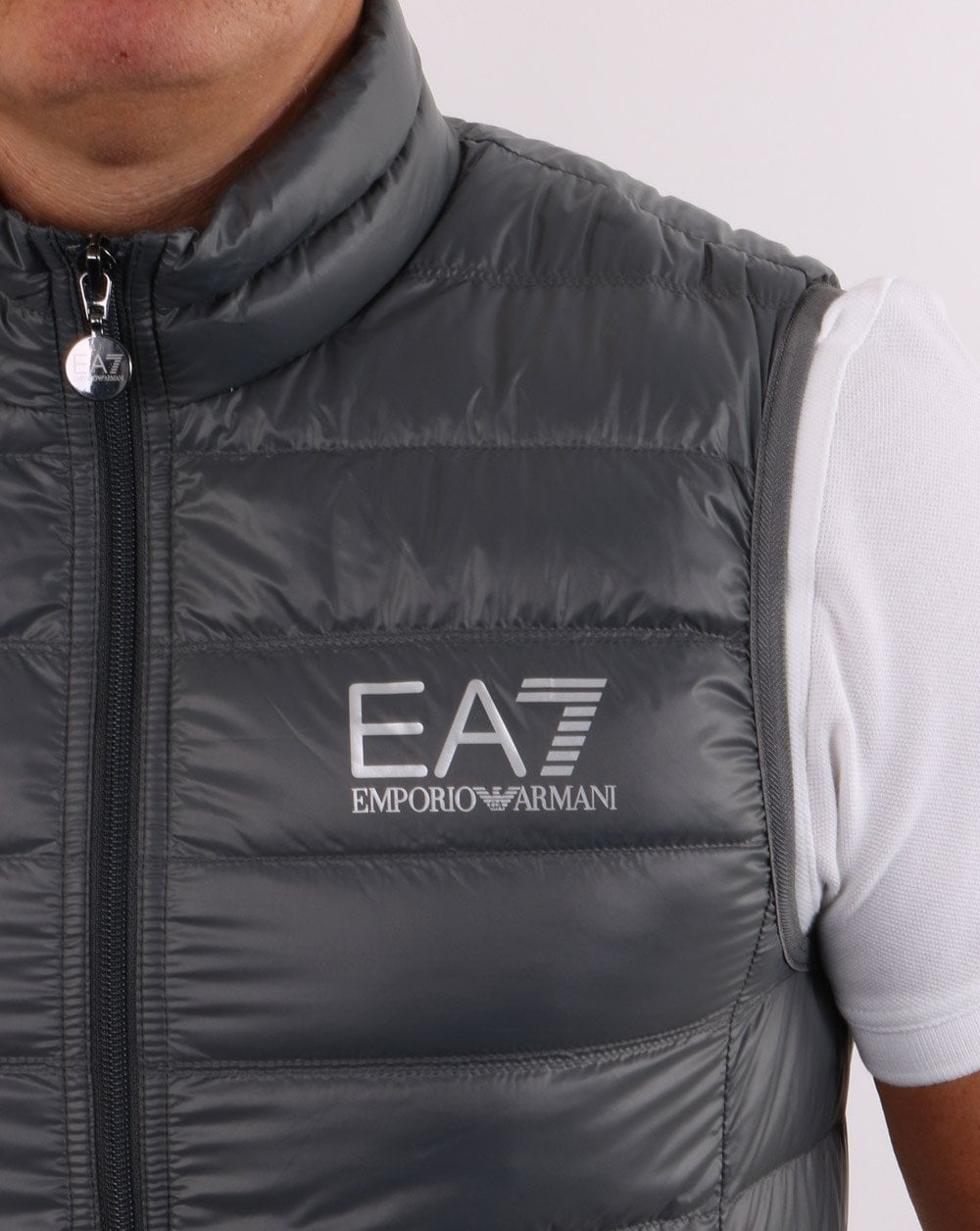 EA7 Core Logo Down Vest Charcoal Grey