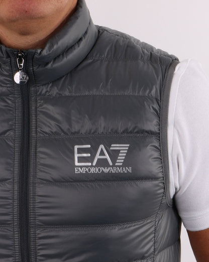 EA7 Core Logo Down Vest Charcoal Grey
