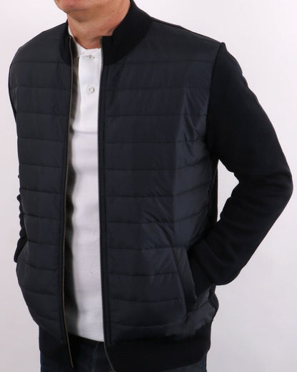 Barbour Baffle Zip Thru Navy