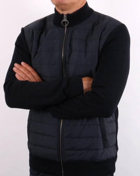 Barbour Baffle Zip Thru Navy