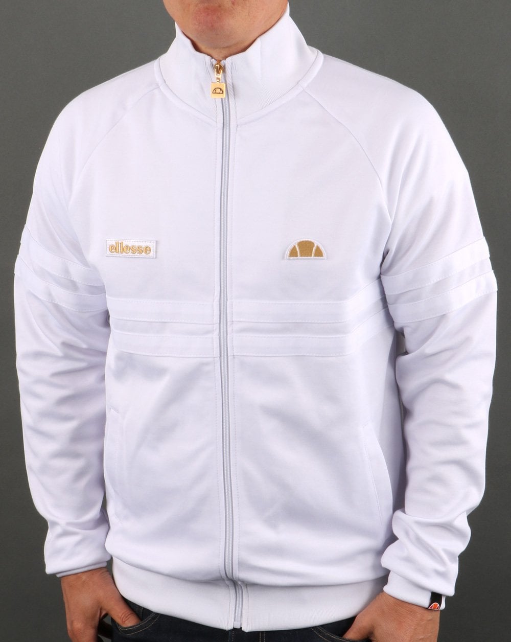 Ellesse Rimini Track Top White/Gold