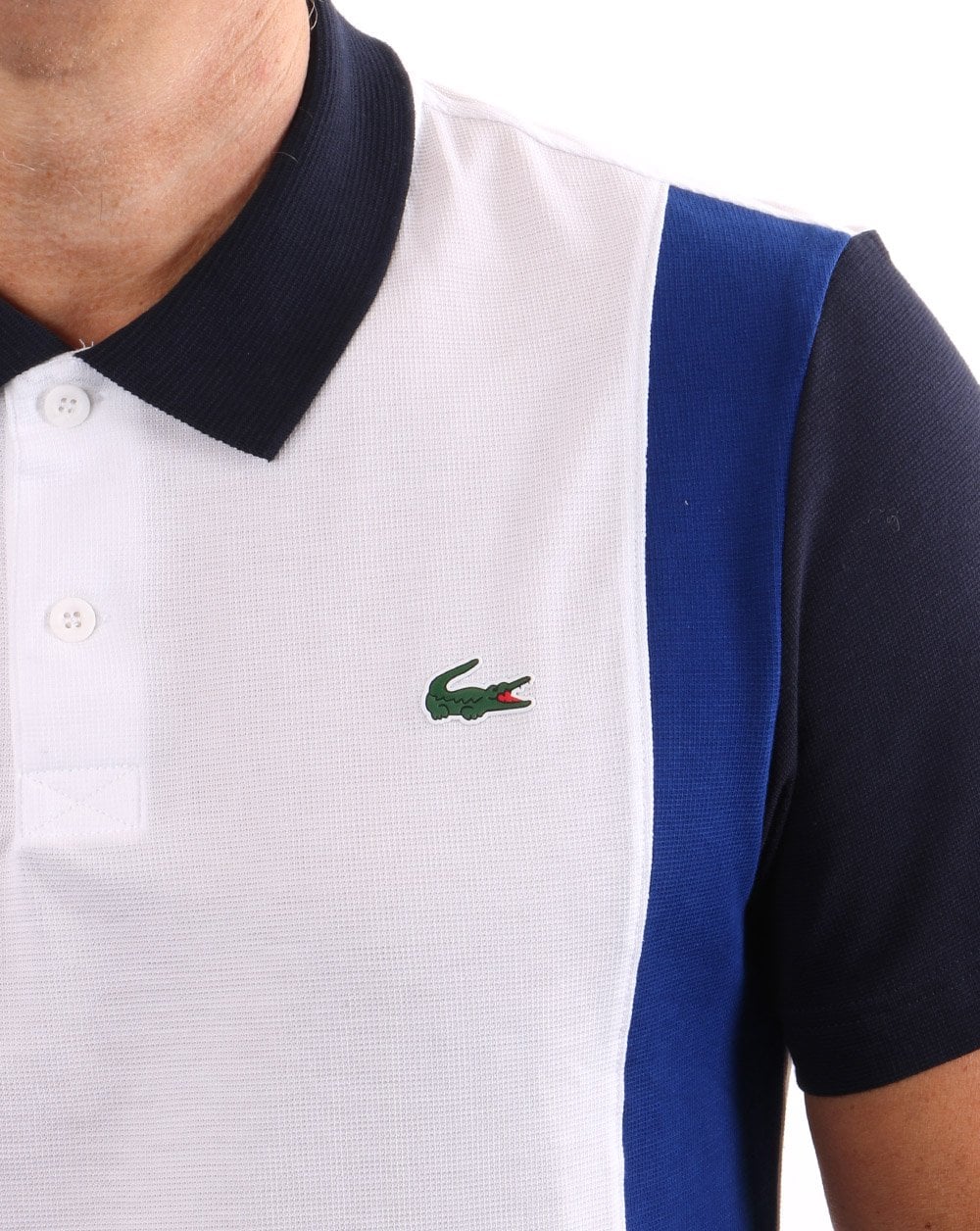 Lacoste Sport Panel Polo Shirt White/Blue