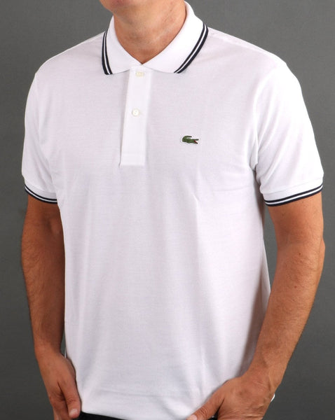 Lacoste Tipped Polo Shirt White/Navy