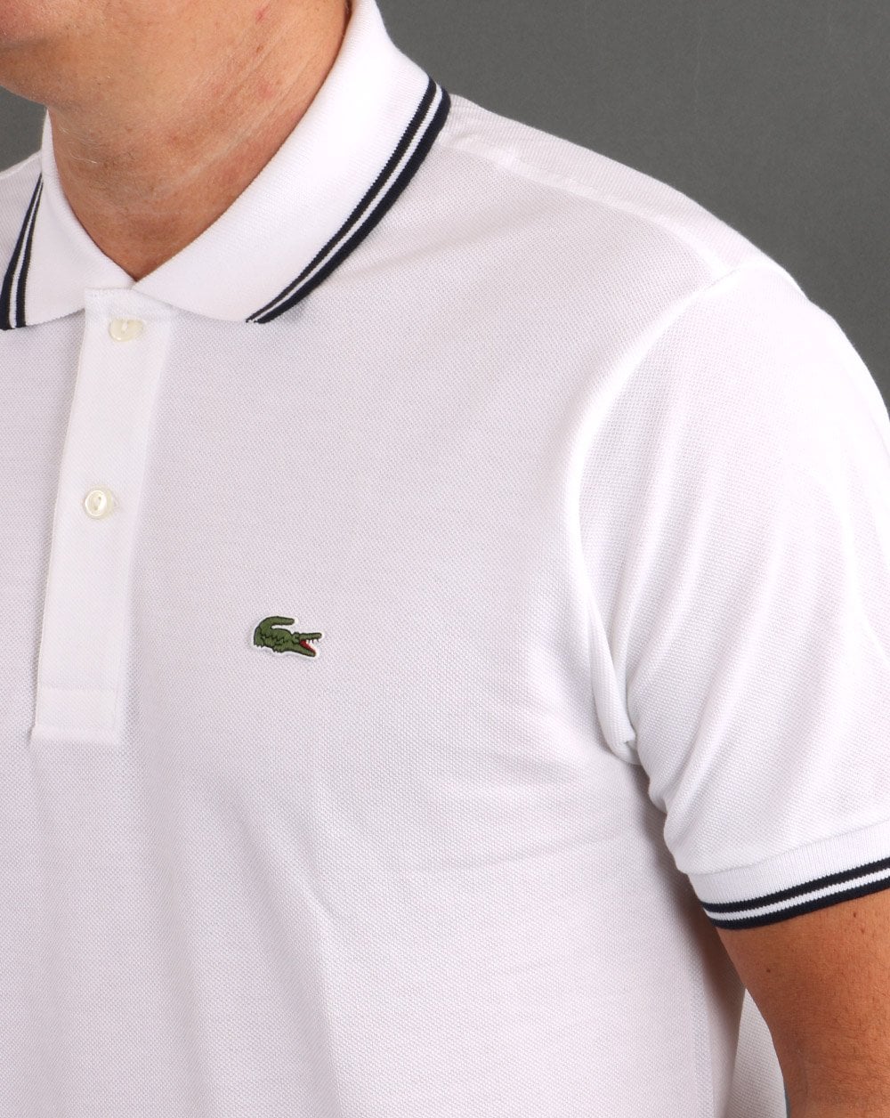 Lacoste Tipped Polo Shirt White/Navy