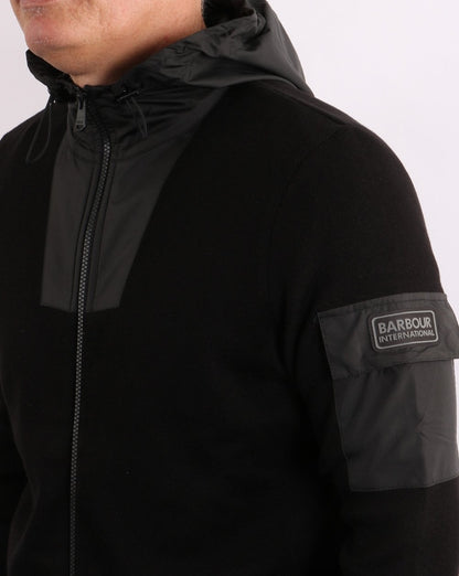 Barbour International Swift Knit Hoodie Black