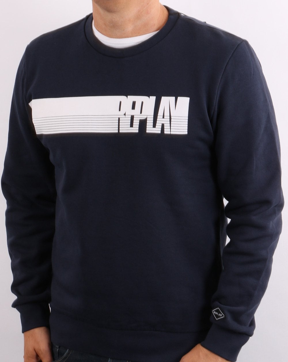 Replay Logo Sweatshirt Navy Blue