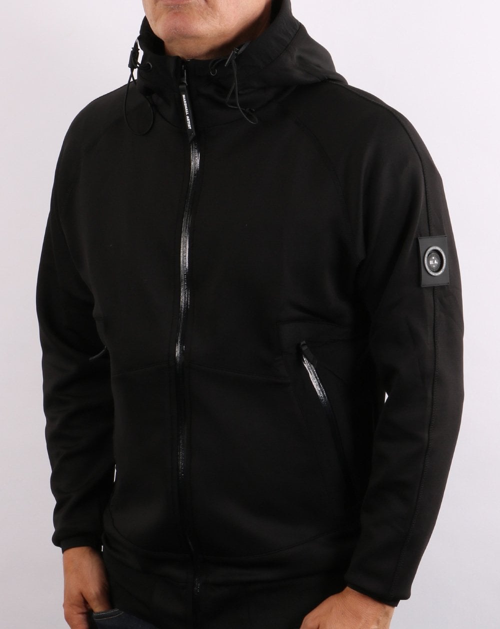 Marshall Artist Softshell Hooded Track Jacket Black