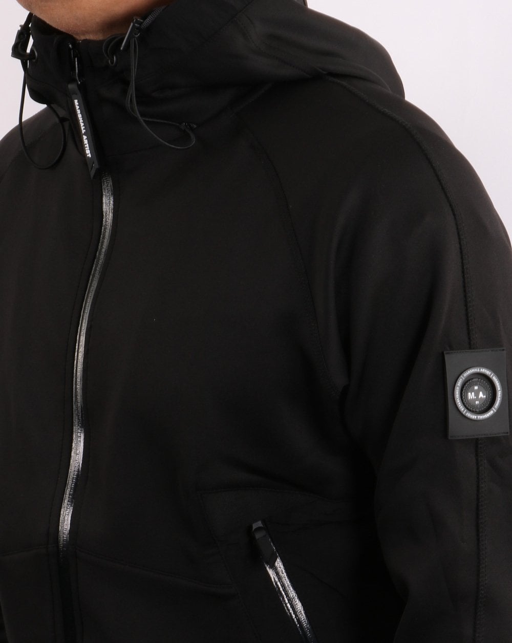 Marshall Artist Softshell Hooded Track Jacket Black