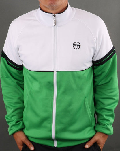 Sergio Tacchini Orion Track Top White- Fresh Green