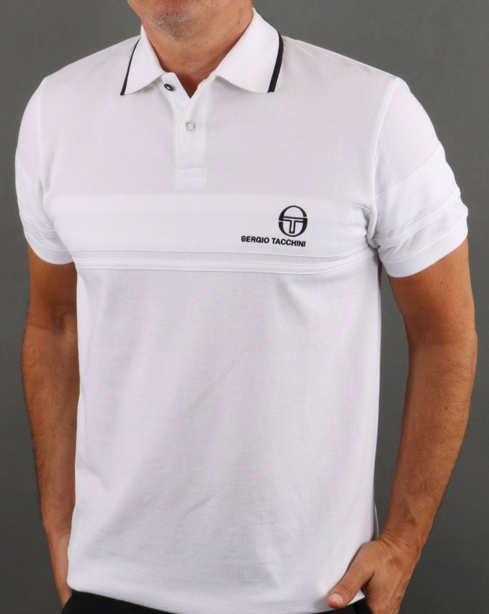 Sergio Tacchini YL Polo Shirt White/Navy