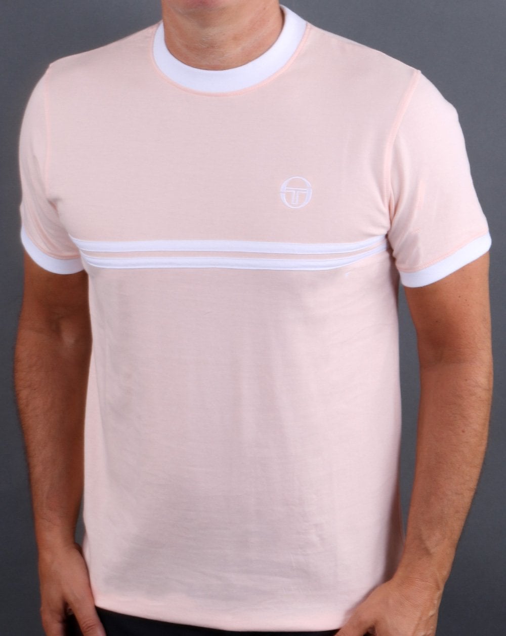 Sergio Tacchini Supermac T Shirt Blush Pink/White