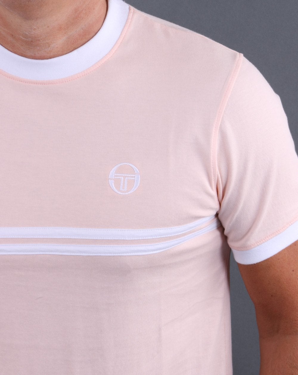 Sergio Tacchini Supermac T Shirt Blush Pink/White