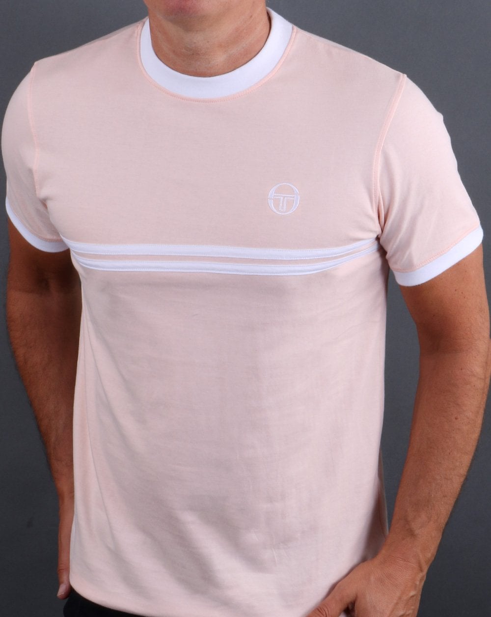 Sergio Tacchini Supermac T Shirt Blush Pink/White