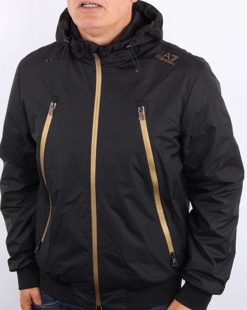 Emporio Armani EA7 Hooded Jacket Black/Gold
