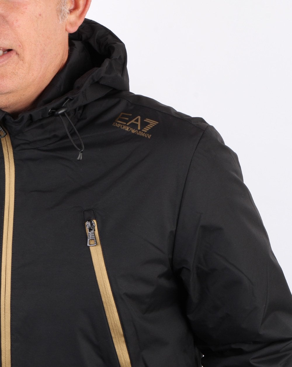 Emporio Armani EA7 Hooded Jacket Black/Gold