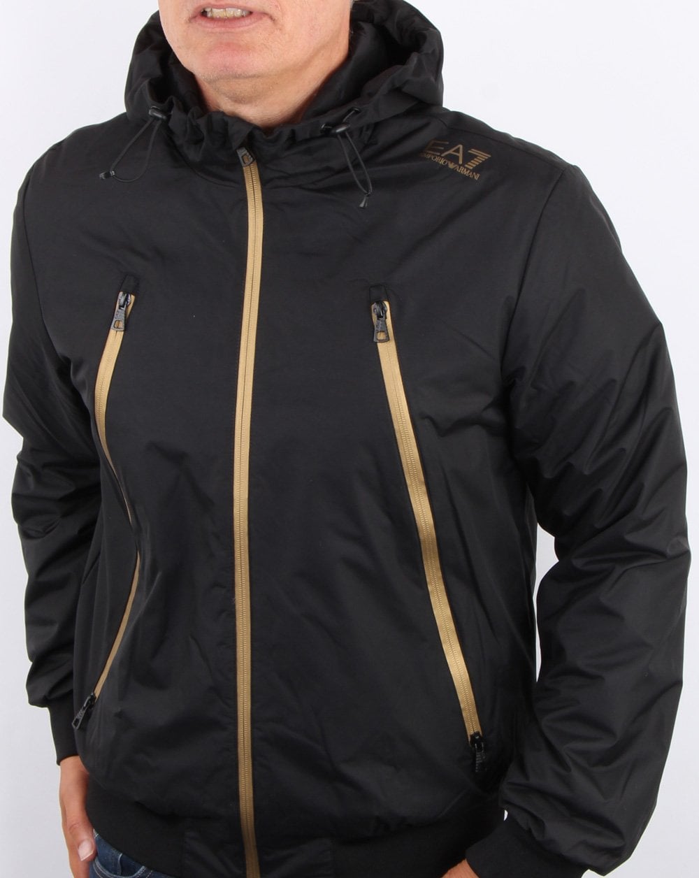 Emporio Armani EA7 Hooded Jacket Black/Gold