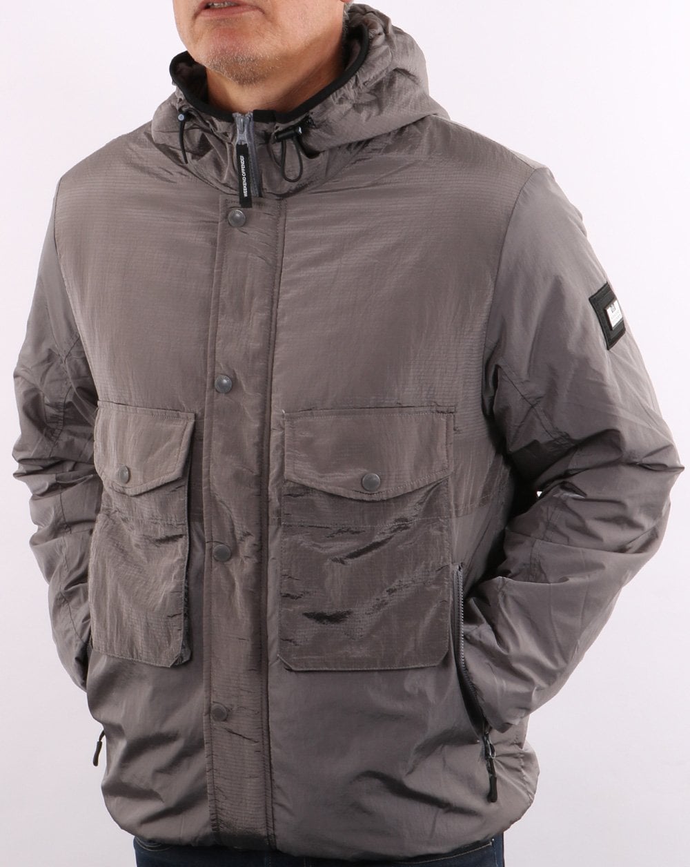 Weekend Offender Garbrndt Hooded Jacket Metallic Grey