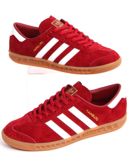 Adidas Hamburg Trainers Deep Red/White
