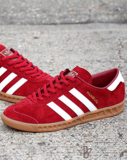 Adidas Hamburg Trainers Deep Red/White