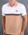 Sergio Tacchini Split Polo Shirt White/Tan/Navy