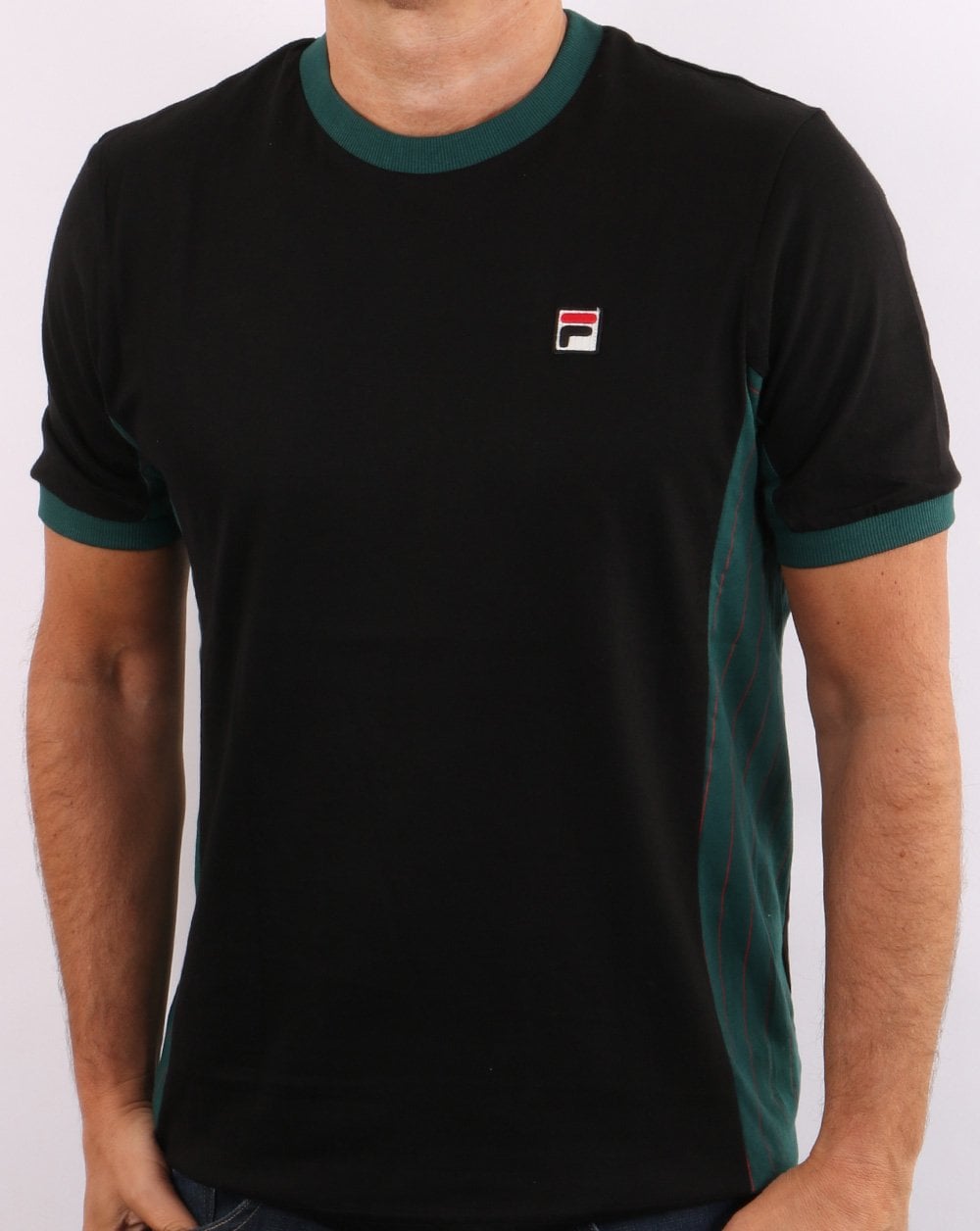 Fila Vintage Warner T Shirt Black/Green