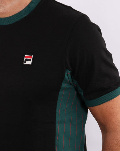 Fila Vintage Warner T Shirt Black/Green