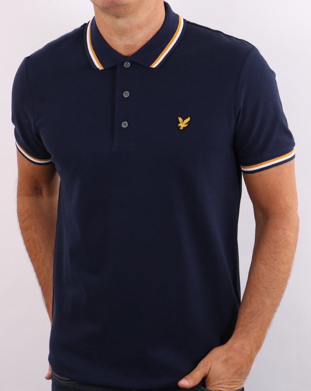 Lyle & Scott Double Tipped Polo Shirt Navy