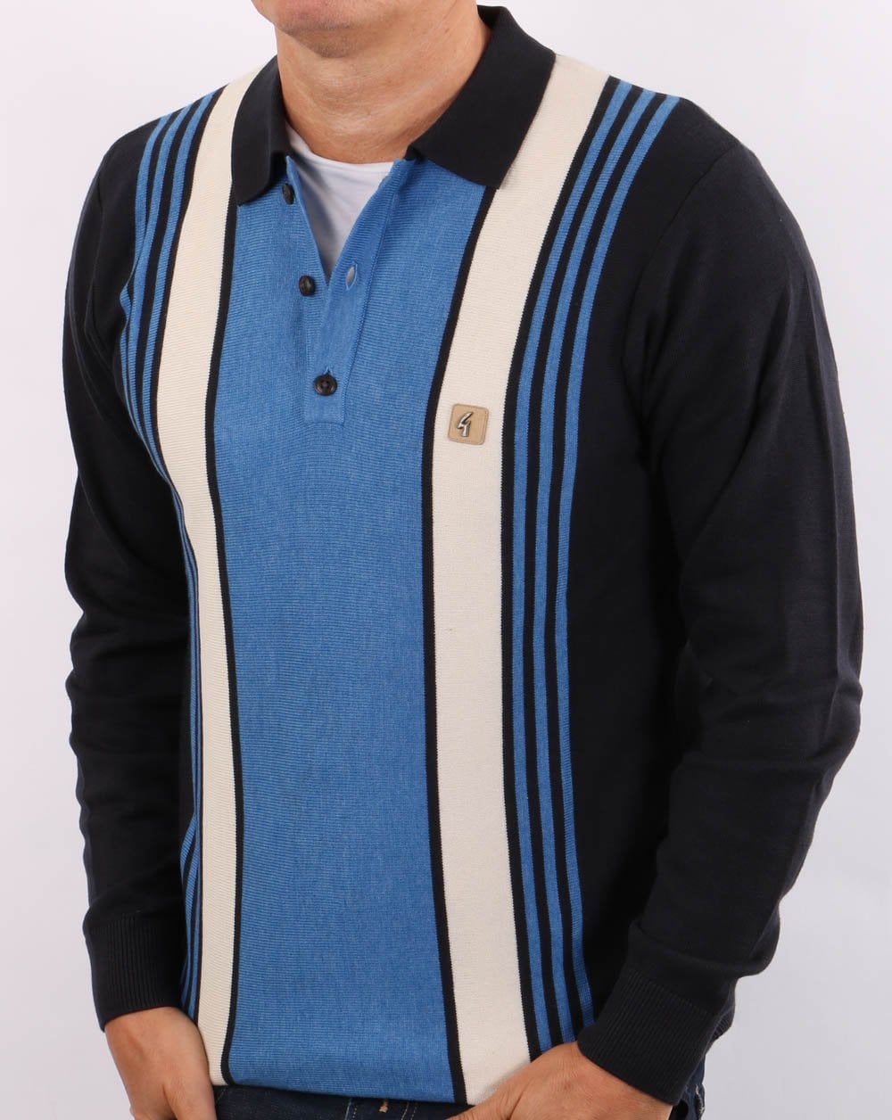 Gabicci Vintage Searle Knitted Polo Navy