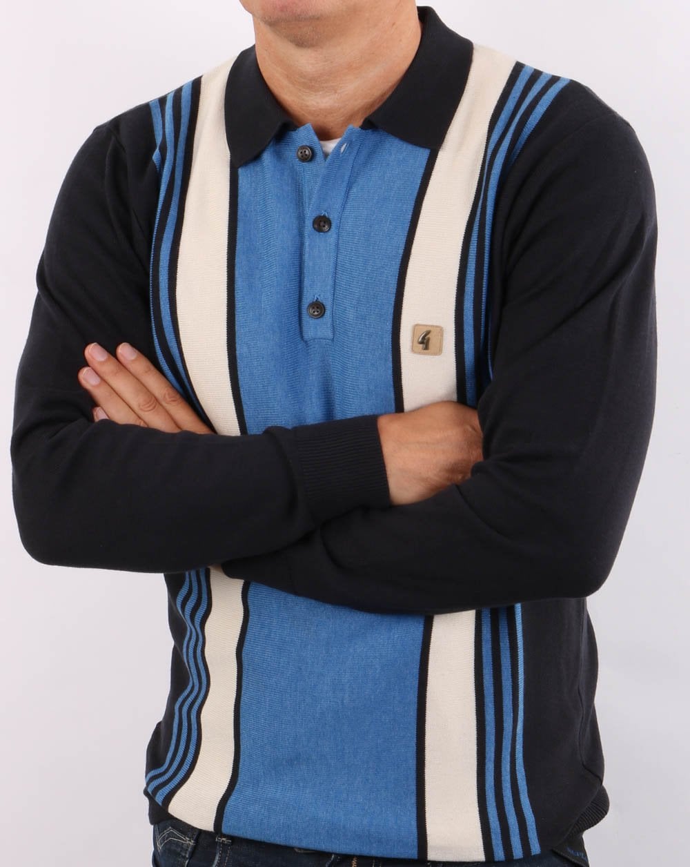 Gabicci Vintage Searle Knitted Polo Navy