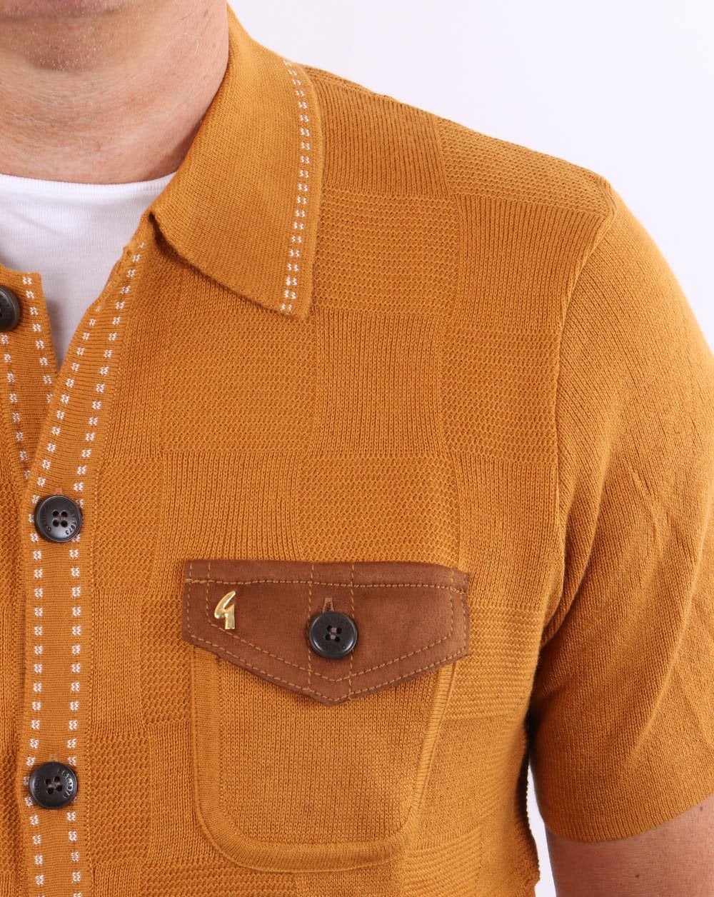 Gabicci Vintage Buckler Knitted Polo Sand