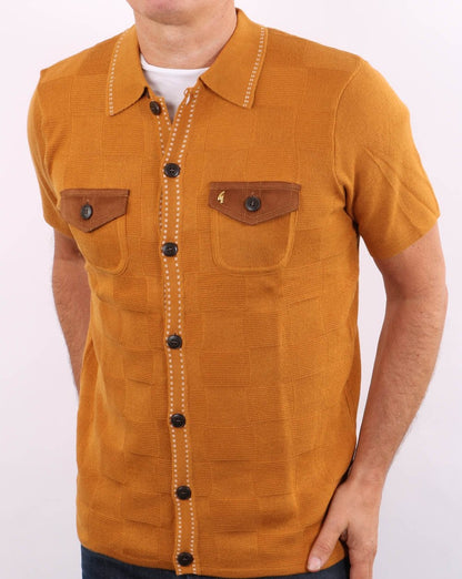Gabicci Vintage Buckler Knitted Polo Sand