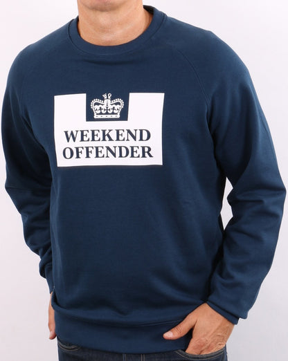 Weekend Offender Pentitentiary Crew Sweatshirt Blue Steel