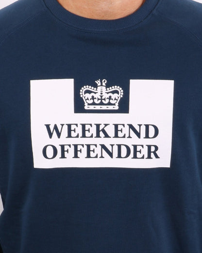 Weekend Offender Pentitentiary Crew Sweatshirt Blue Steel