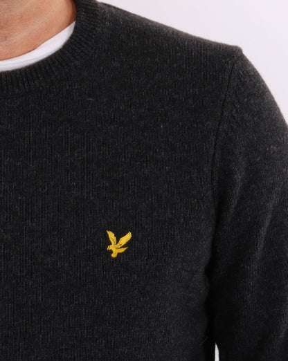 Lyle & Scott Crew Neck Lambswool Blend Jumper Charcoal Marl