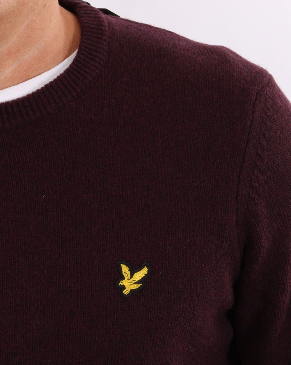 Lyle & Scott Crew Neck Lambswool Knit Burgundy