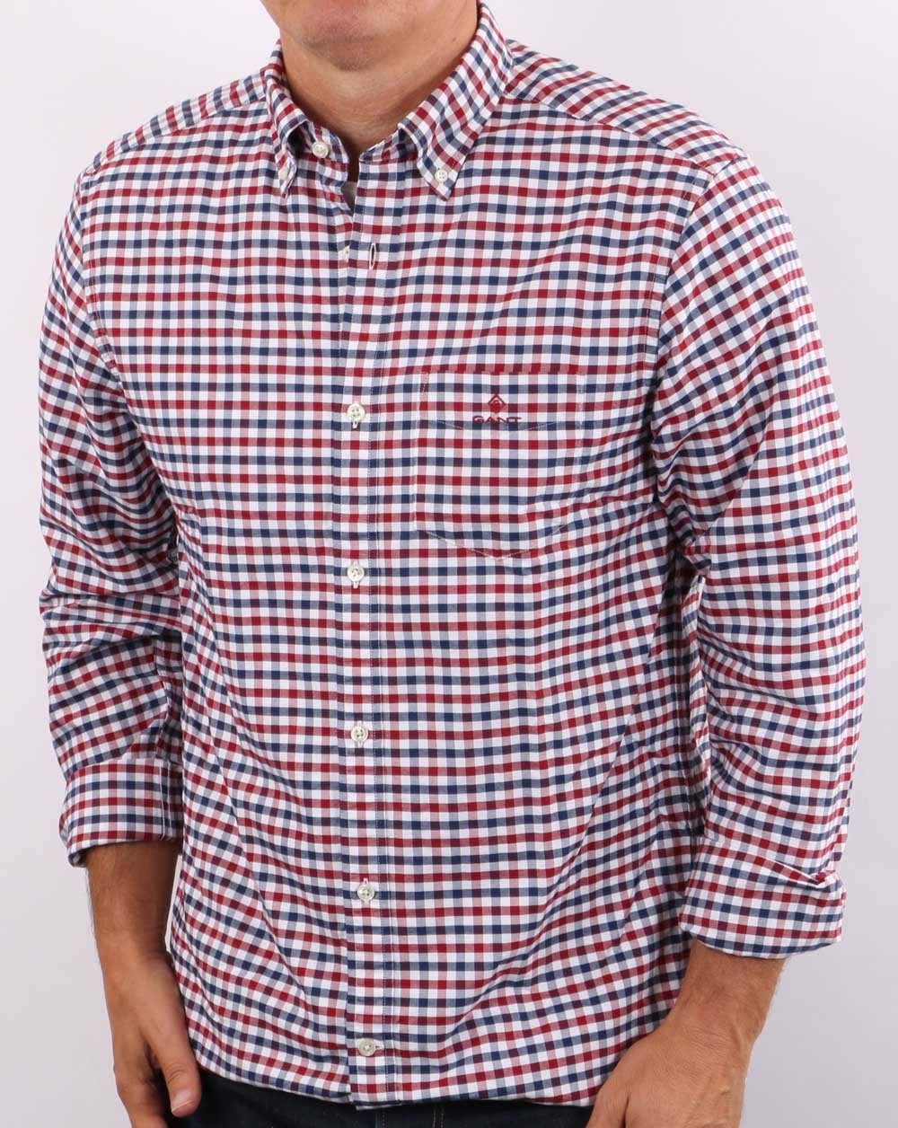 Gant Oxford Gingham Shirt Mahogany Red