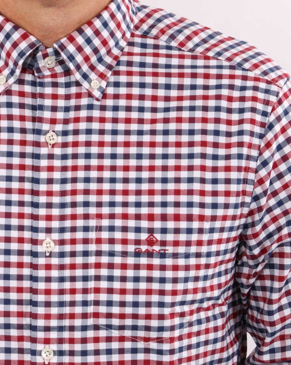 Gant Oxford Gingham Shirt Mahogany Red