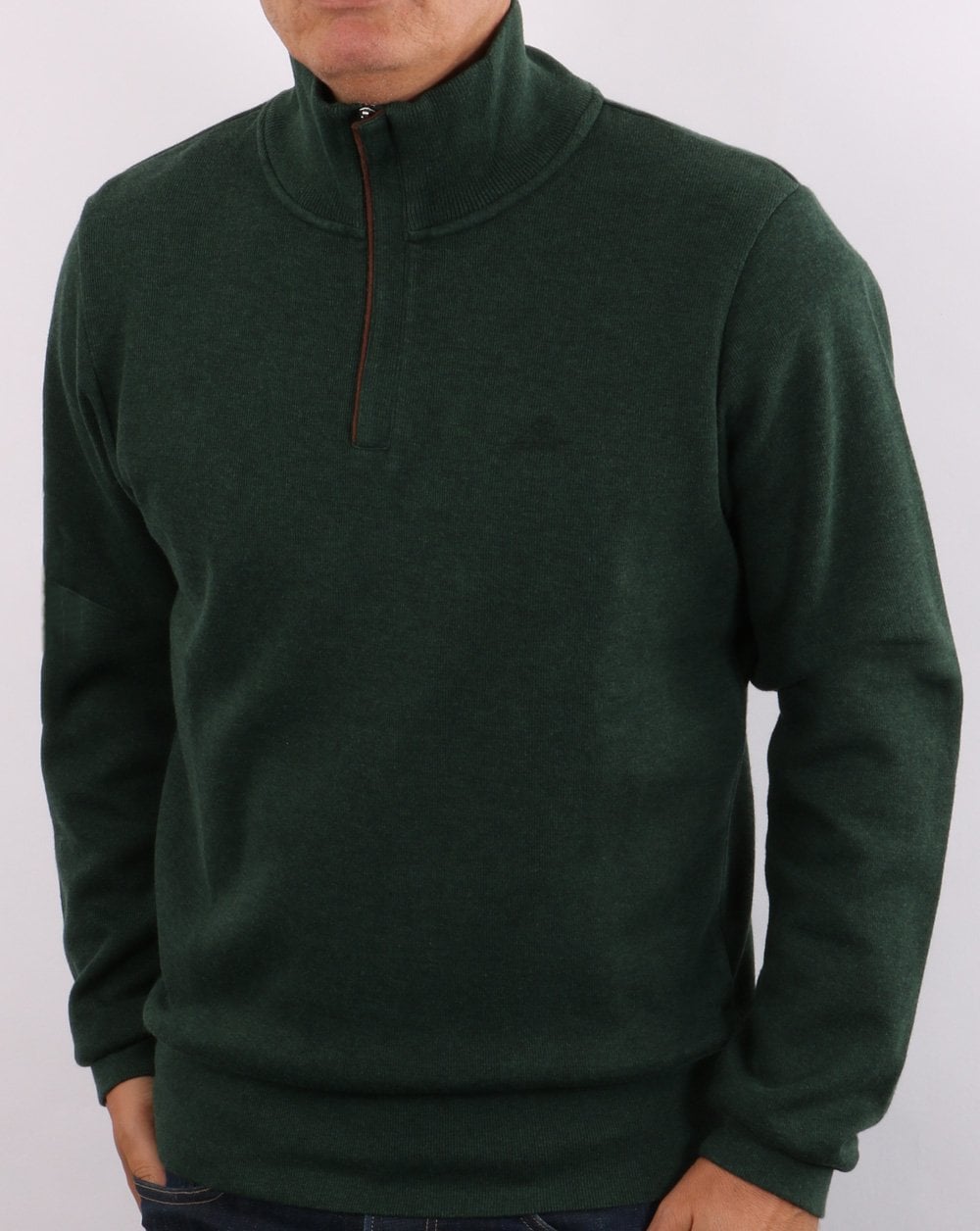 Gant Half Zip Jumper Forest Green