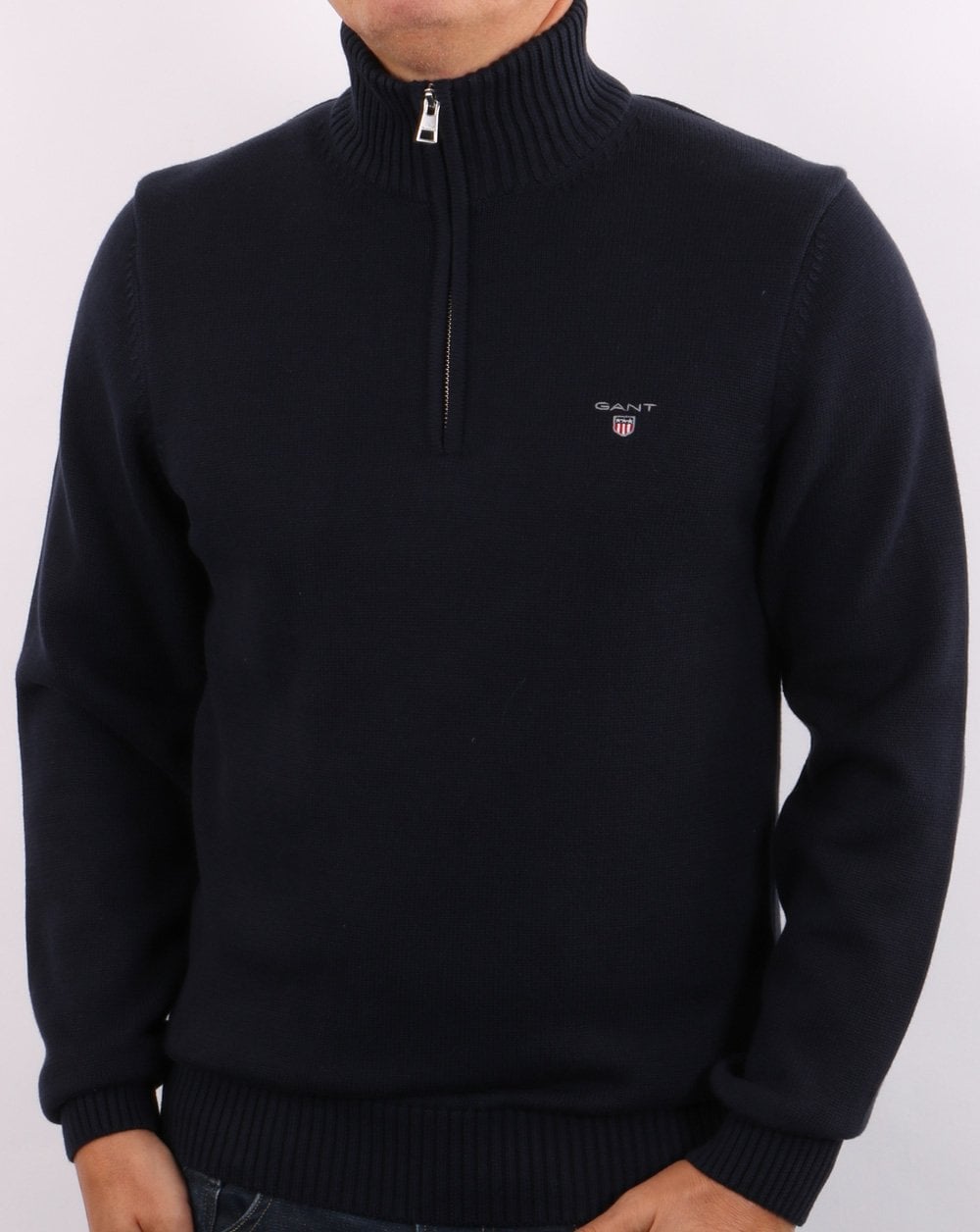 Gant Casual Cotton Half Zip Navy