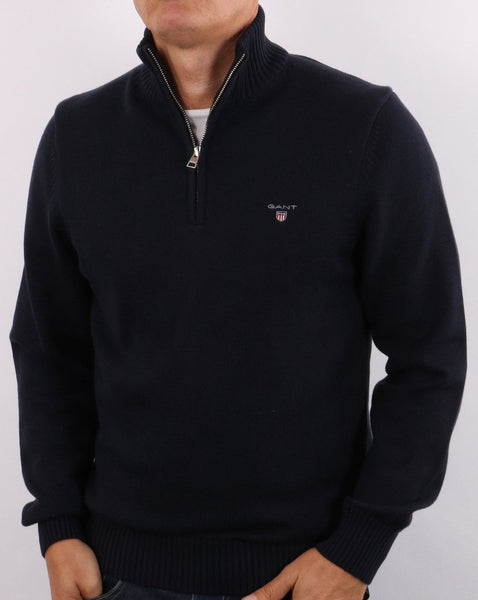 Gant Casual Cotton Half Zip Navy