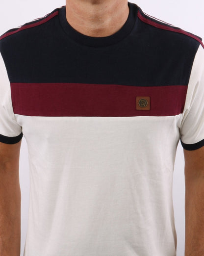 Trojan Colour Block T-shirt Ecru