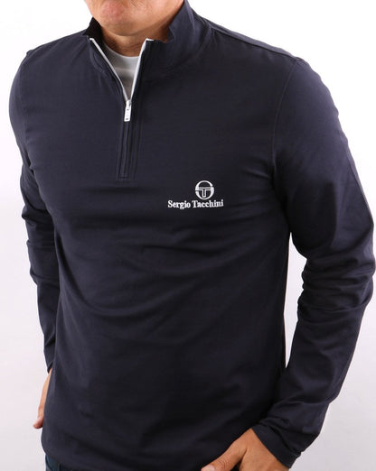 Sergio Tacchini 1/4 Zip Long Sleeve Top Navy