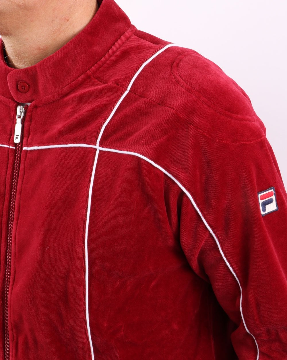 Fila Vintage Terrinda Velour Track Top Deep Red/white