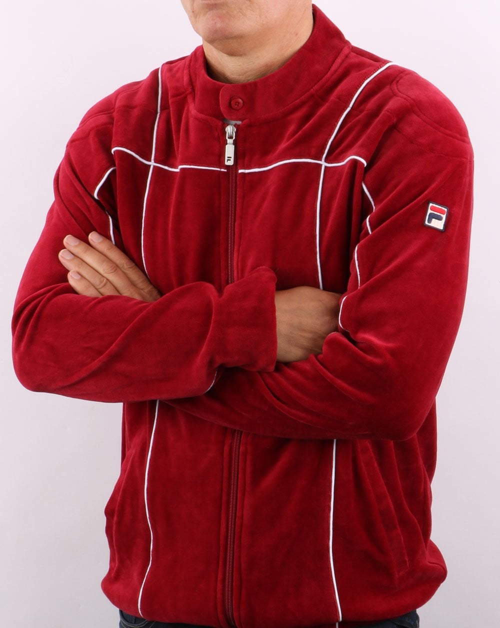 Fila Vintage Terrinda Velour Track Top Deep Red/white