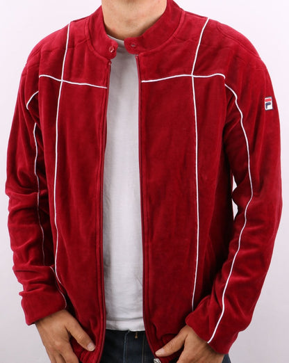 Fila Vintage Terrinda Velour Track Top Deep Red/white