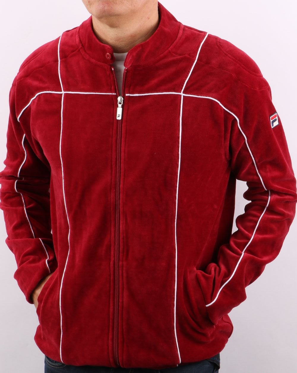 Fila Vintage Terrinda Velour Track Top Deep Red/white